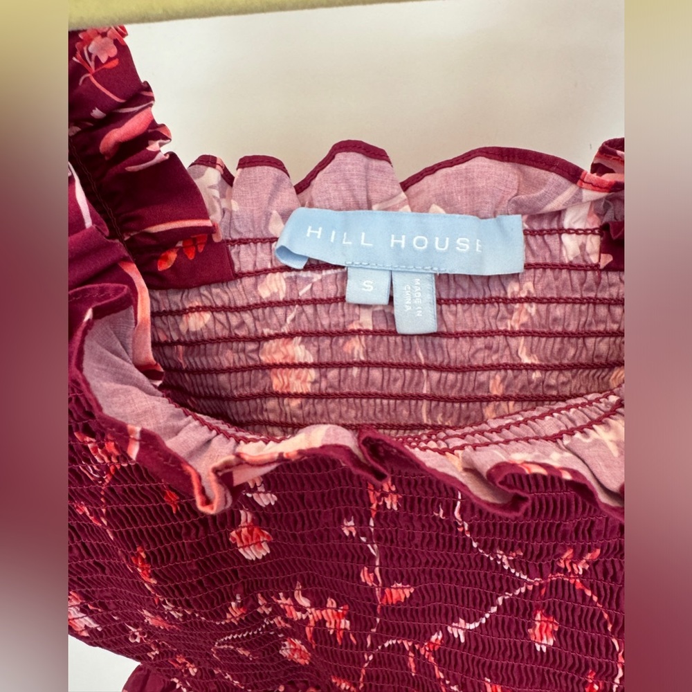 HILL HOUSE Paz Nap Top in Small (S) NWOT - Burgundy Botanical - Picture 7 of 10